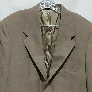 ORVIS Wool Blend Blazer Sport Coat Mens 46 L Orvis Buttons Light Brown Gold Tone